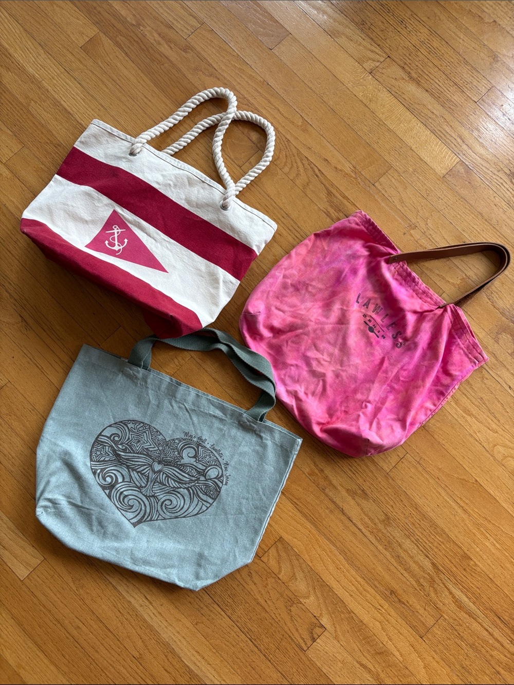 Three Canvas Tote Bags
